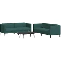 vidaXL Ensemble de canapés 2 pièces vert foncé Tissu