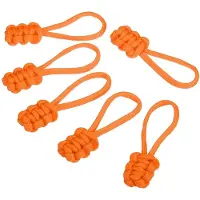 Markenlos Extenseur de fermeture éclair - Lot de 6 tirettes de remplacement avec poignée - pour valises, sacs à dos et vestes - Orange