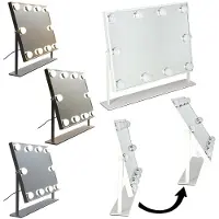 Kik Miroir de maquillage LED avec 10 ampoules, éclairage cosmétique, 3 types de couleurs