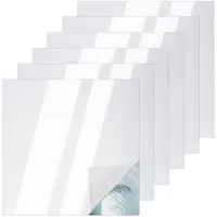 Dripio Ensemble de 6 miroirs acryliques rectangulaires de 20x20 cm, de forme carrée, couleur argent