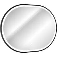 Comad Miroir de salle de bain LED moderne, dimensions 70x90 cm, avec cadre noir
