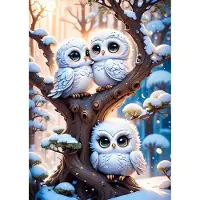 OEM Kit de peinture diamant 5D - Motif hibou avec strass complets - Kit de loisirs créatifs pour adultes - 30x40 cm