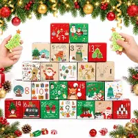 Markenlos Calendrier de l'Avent à remplir soi-même - 24 petits sacs en tissu - Décoration de Noël - 10x15 cm