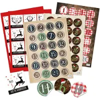 Markenlos Autocollants numérotés pour calendrier de l'Avent - 96 pièces (4 x 24) - Chiffres autocollants de 1 à 24 - Forme ronde - Diamètre de 4 cm