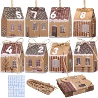 OEM Calendrier de l'Avent à remplir - 24 petites boîtes en forme de maison pour créer et décorer