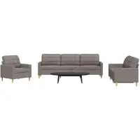 vidaXL Ensemble de canapés 3 pièces tissu taupe