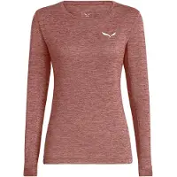 Salewa - T-shirt manches longues de randonnée respirant - Puez Melange Dry W L/S Tee Desert Pink Melange pour Femme - Taille S - Rose