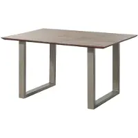 MASSIVMOEBEL24.DE MASSIVMOEBEL24 | Table à manger 160x90 Acacia laqué Bois naturel / Gris mat Pieds en U SWISS EDGE