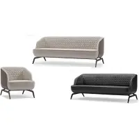 Xl Moebel Gmbh Schwarz-Weiße Couchgarnitur Luxuruiöse 2x Dreisitzer Ledersessel 3tlg