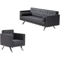 AEA Sessel 1-Sitzer Design Leder Stuhl Polster Sofa 3 Sitzer Büro Einrichtung