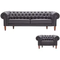 AEA Chesterfield 3-Sitzer Sofa Sessel Couch Sofa Couchen 1 Sitzer Einsitzer Leder