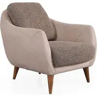 AEA Elegantes Wohnzimmer Grau 1 Sitzer Sofa Design Textil Sessel Couch