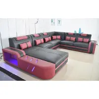 AEA Leder Ecksofa U-förmiges Sofa Modernes Sofa Weiches Ecksofa Wohnbereich Design