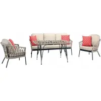 Xl Moebel Gmbh Sofagarnitur Beige Rattan Luxuriöse Sofa 3 Sitzer Moderner 2x Sessel Couchtisch
