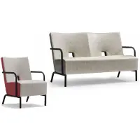 AEA Sofagarnitur 2+1 Sitzer in Leder Wohnzimmer set modernes Design in grau Farbe