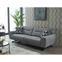 AEA Dreisitzer Sofa 3 Sitzer Stoffsofa Couch Polstersofa Grau Moderne Couchen