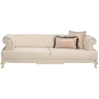 AEA Stoffsofa Dreisitzer Sofa 3 Sitzer Polstersofa Couch Beige Wohnzimmer