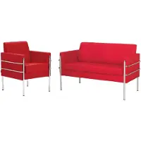 AEA Sofagarnitur Sessel Design Couch Sofa 2-Sitzer Luxus Rot Relax Büromöbel Polster