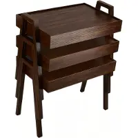Xl Moebel Gmbh Elegantes braunes Holz Couchtisch-Set im modernen Design