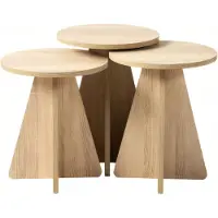 AEA Elegantes braunes Holz Couchtisch-Set für modernes Wohnzimmer
