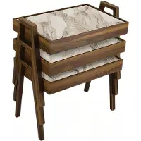 Xl Moebel Gmbh Elegantes Beigefarbenes Couchtisch-Set aus Holz im modernen Stil