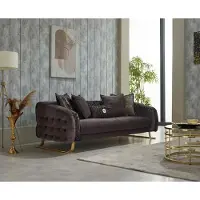 AEA Sofa Moderne Couch Dreisitzer Sofa 3 Sitz Stoffsofa Polstersofa Braun