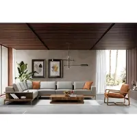 AEA Komfortabel Grau Ecksofa L-Form Sessel Modern Textil Sofa Set Eckgarnitur Couch