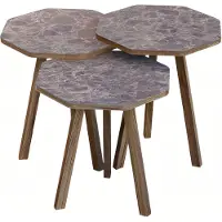 Xl Moebel Gmbh Elegantes braunes Holz Couchtisch-Set im modernen Design
