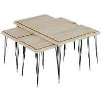 Xl Moebel Gmbh Eleganter Beigefarbener Couchtisch mit Beistelltischen aus MDF