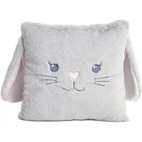 Unyqoos Famanu Dekokissen Plüsch 35 x 35 cm - Coussin décoratif en peluche, couleur gris lapin