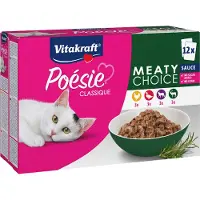 Vitakraft Poésie Classique Meaty Choice pâtées en sauce pour chat (12 x 85 g)