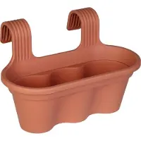 Goliat Pot de fleurs triple pour balustrade résistant aux intempéries