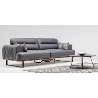 AEA Dreisitzer Sofa 3 Sitzer Stoffsofa Polstersofa Grau Couch Moderne