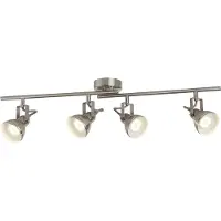 Searchlight Focus plafonnier 4 flammes nickel mat orientable et pivotant Rétro