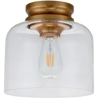 Elstead Lighting Plafonnier contemporain Hounslow en acier, laiton bruni et verre, 1 point d'éclairage E27