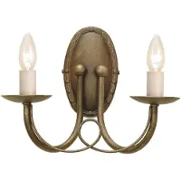 Elstead Lighting Applique murale Minster, noir-patine dorée-crème, 2xE14x60W, métal, dim. : 19x26x14,5 cm, IP20, Elstead