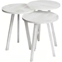 AEA Elegantes Weißes Holz Couchtisch-Set Modern Wohnzimmermöbel
