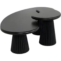 AEA Schwarzer Holz Couchtisch und Beistelltisch modern elegant