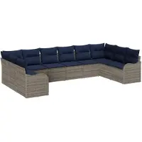 vidaXL Ensemble de canapés , 10 pièces, gris, en polyester