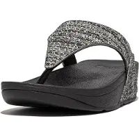 Original Brands Sandales FitFlop Lulu Shimmerweave, modèle tongs, couleur noire, taille 41