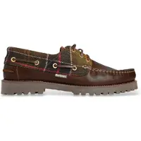 Barbour pour homme. MFO0795 Chaussures bateau en cuir marron (45), Plat, Lacets, Casuel