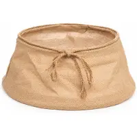 Spies Online Couvre-pied d'arbre de Noël en jute, diamètre 56 x 25 cm – avec ruban – couleur beige naturel