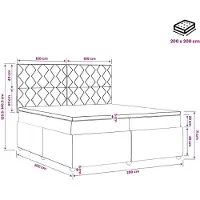 vidaXL Lit boxspring avec matelas Crème 200 x 200 cm Tissu