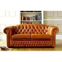 AEA Chesterfield Sofa Couch Polster Sofas Klassischer 3 Sitzer Leder Garnitur A1