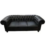 AEA Chesterfield Sofagarnitur Sofa Couch Polster Sitz 3+1+1 Garnitur Ledersofa Napo1