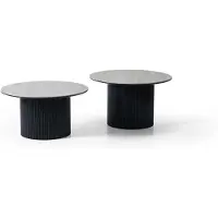 AEA Set aus zwei stilvollen Couchtischen mit runden Tischplatten und Sockeln