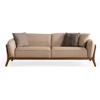 AEA Braun-Beige Wohnzimmer Polstercouch Moderne Stoffsofas Sitzmöbel