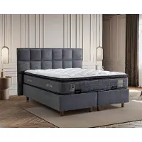 AEA Grau modernes Bett mit Matratze aus Textil und Holz