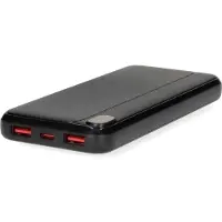 Nedis Powerbank PBKPD20W125BK, batterie externe 10 000 mAh, 20 W (chargeur portable). Sortie : 1x USB-C, 2x USB-A