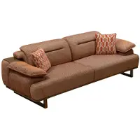 AEA Braune Polstercouch Wohnzimmer Designer 3-Sitzer Sofa Stoffcouchen
